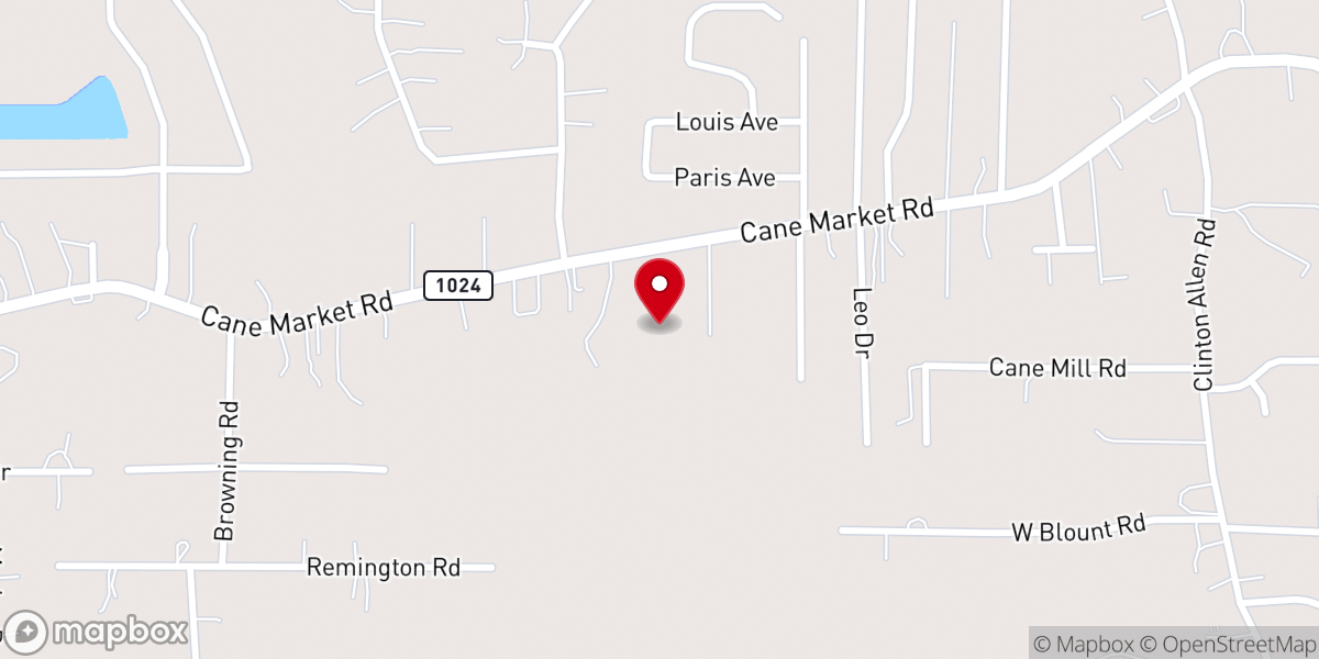 Map showing location of Watson Baptist Church