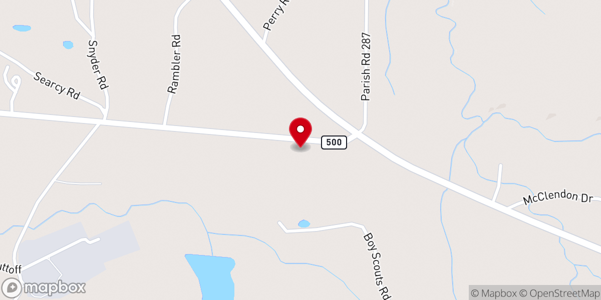 Map showing location of Searcy Baptist Church