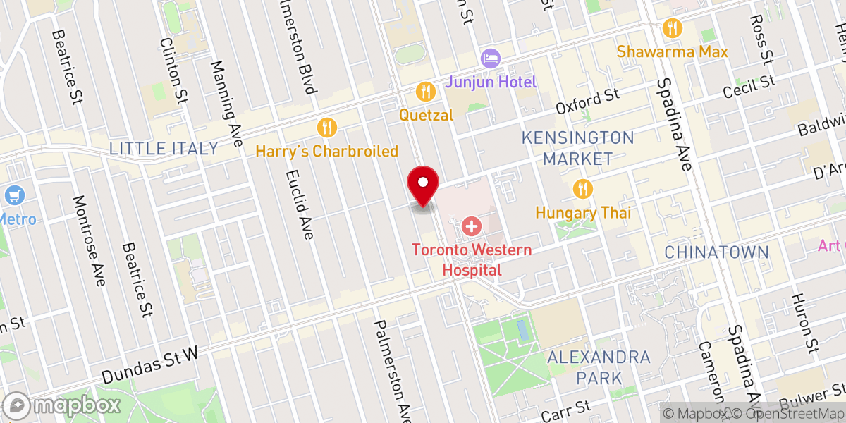 Map showing location of St. Volodymyr Cathedral of Toronto