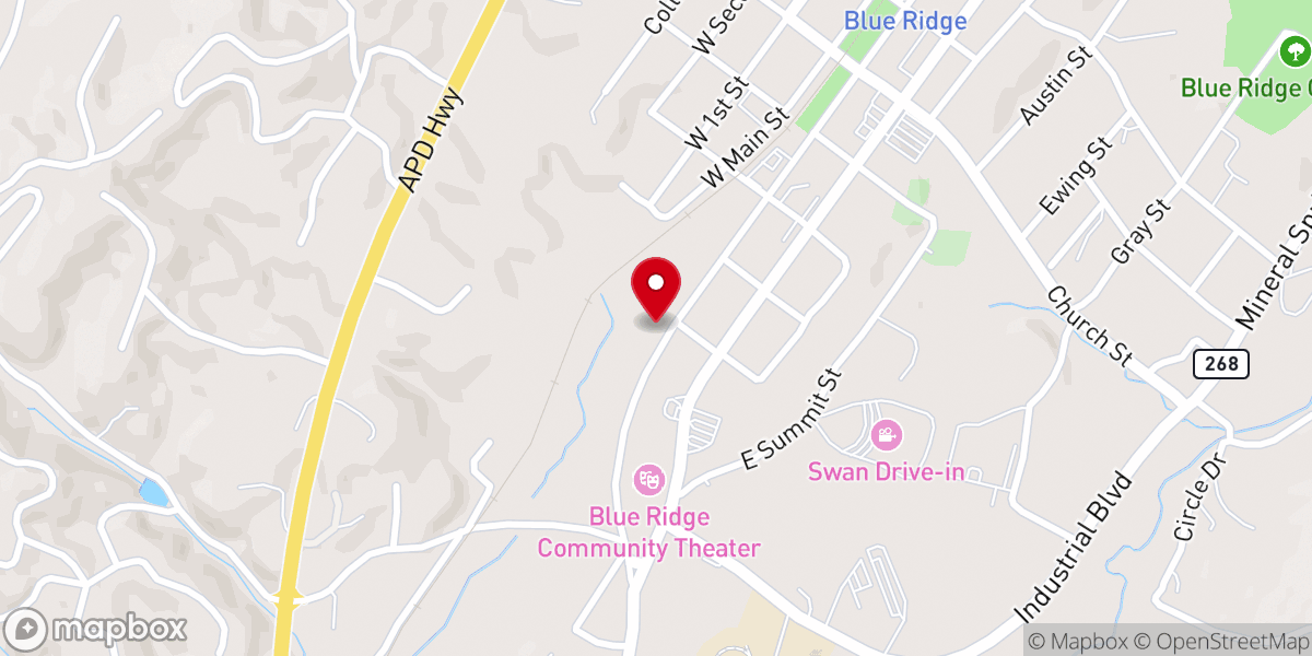 Map showing location of Gospel Light Baptist Church