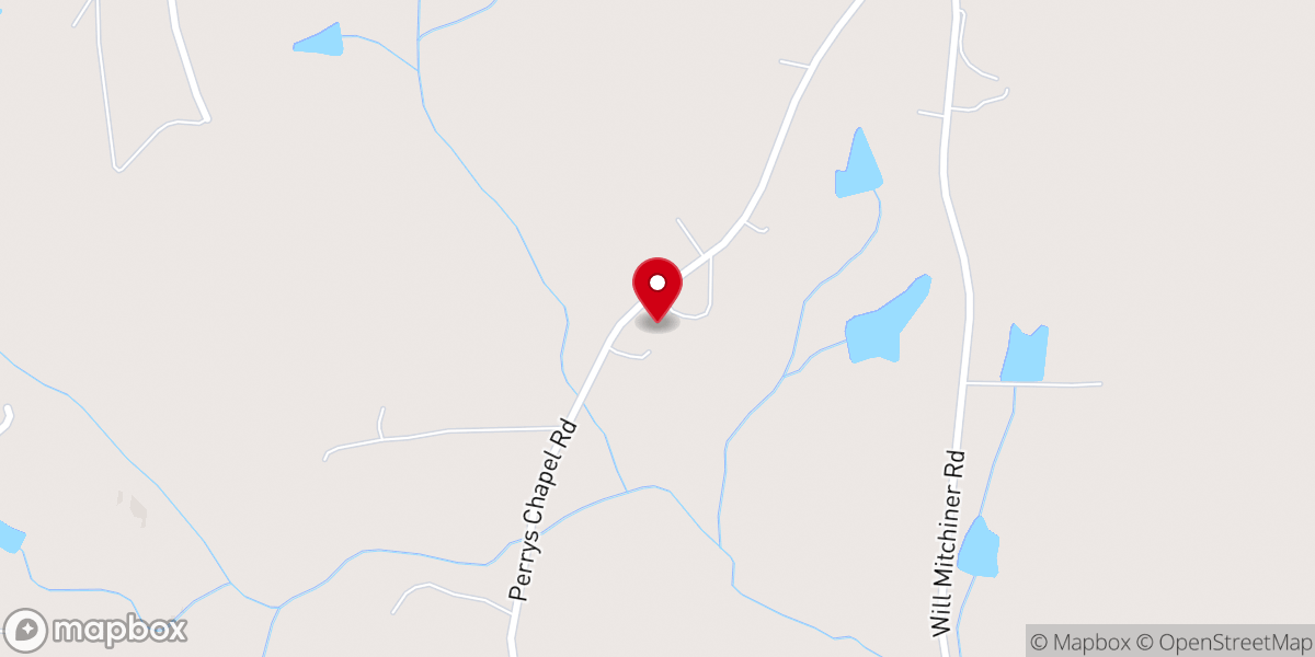 Map showing location of Perry's Chapel Baptist Church