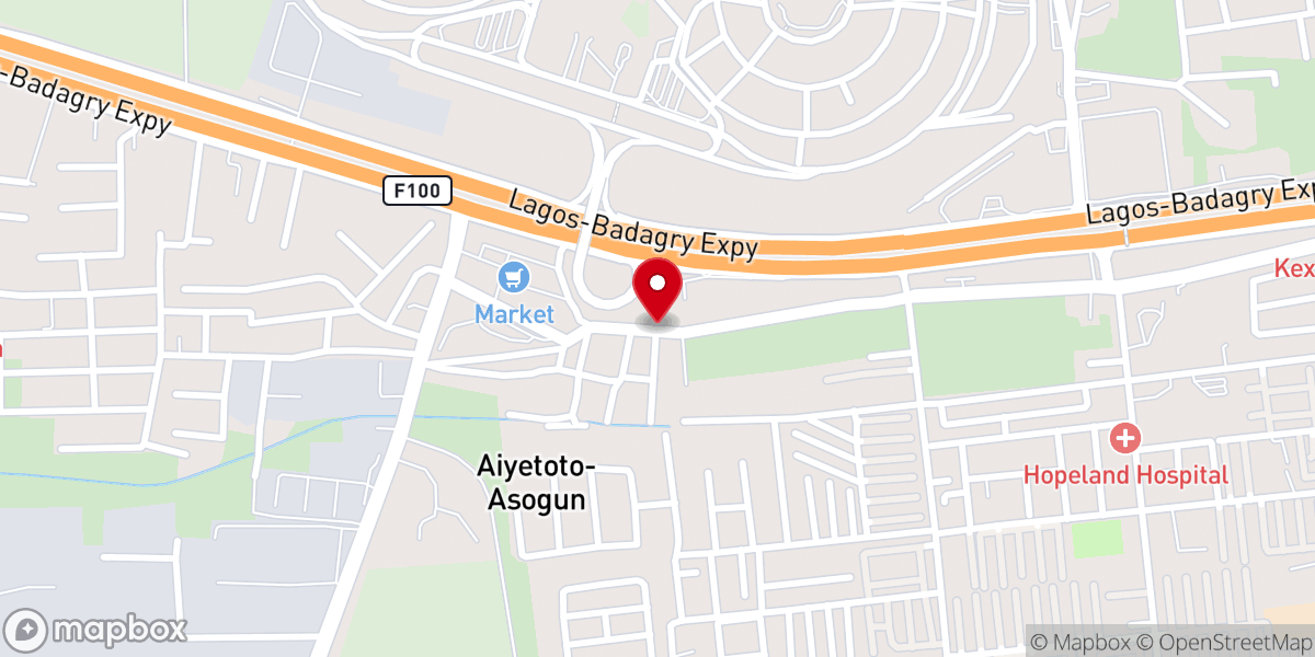 Map showing location of foursquare gospel church Abuleosun peculiar chapel