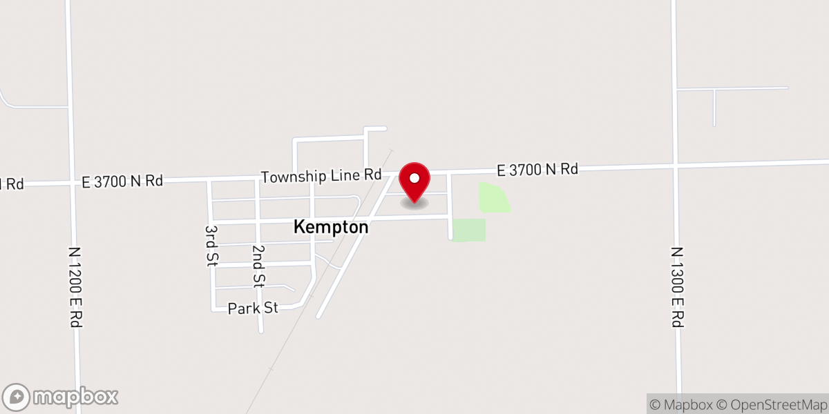 Map showing location of Kempton Church of the Nazarene