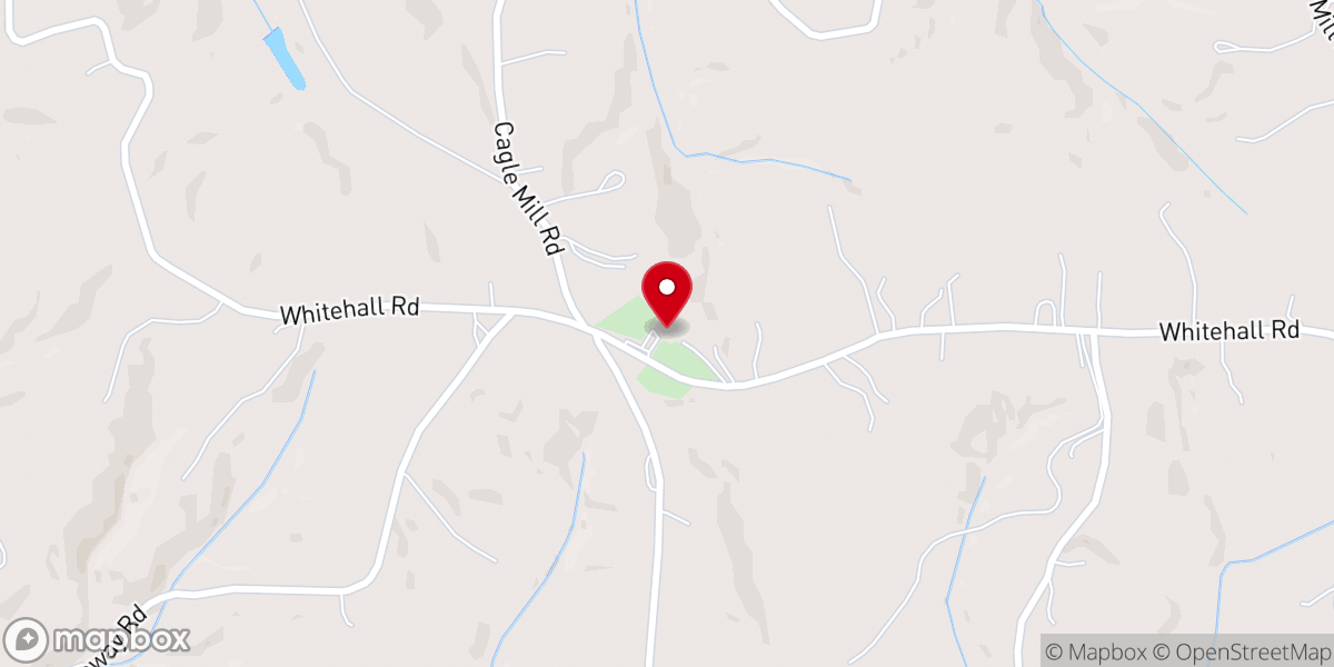 Map showing location of Whitehall Baptist Church