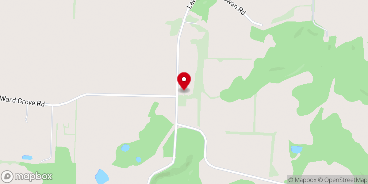 Map showing location of Ward's Grove Baptist Church
