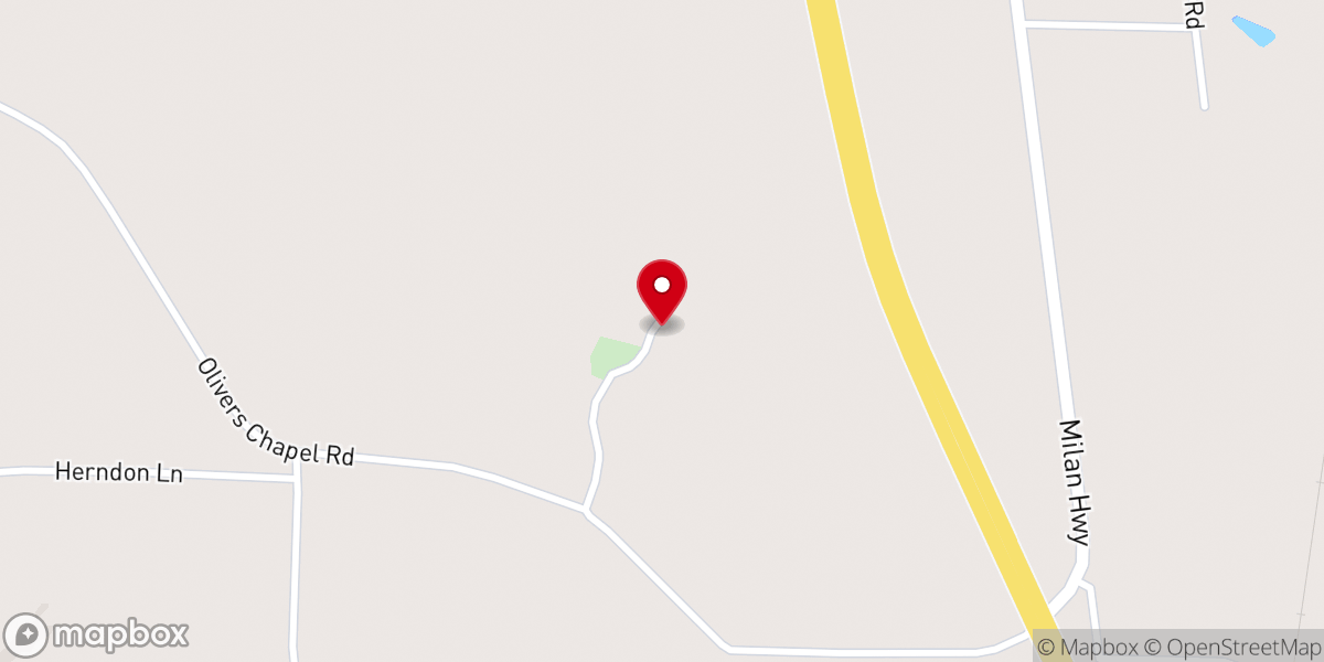 Map showing location of Olivers Chapel C.P. Church