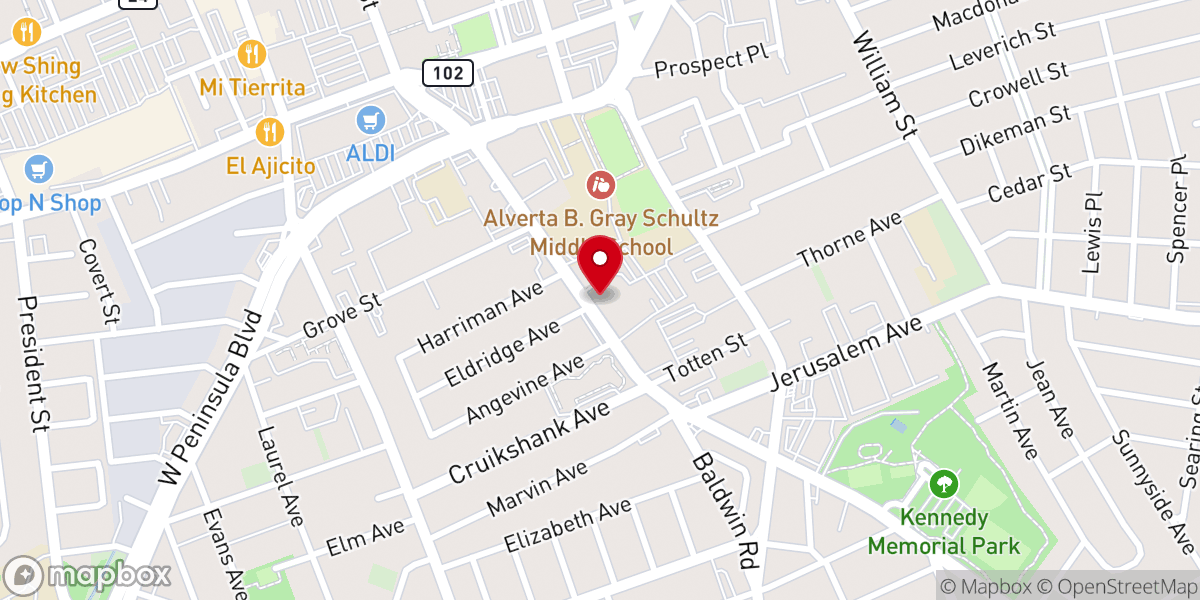 Map showing location of Our Lady of Loretto Church