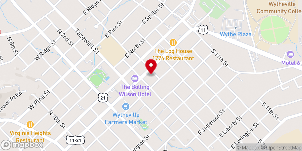 Map showing location of Saint Johns Episcopal Church