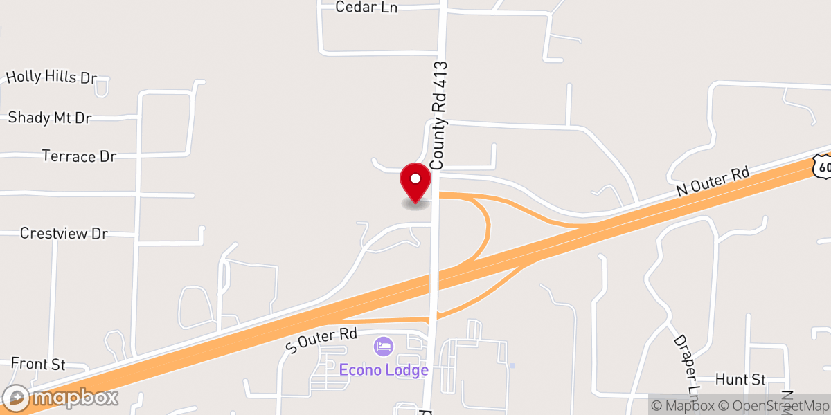 Map showing location of New Life Full Gospel Church