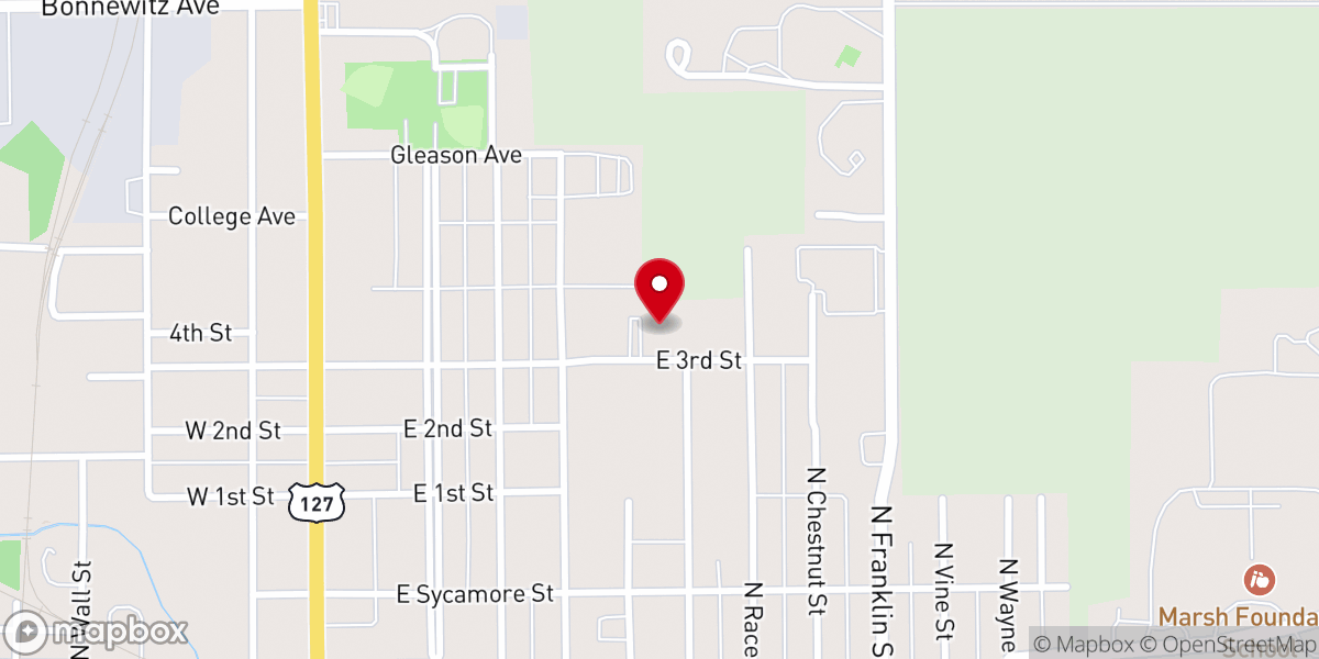 Map showing location of Liberty Baptist Church