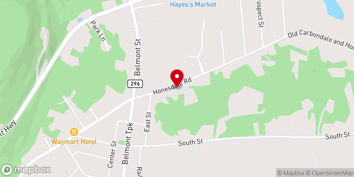 Map showing location of Waymart Mennonite Church