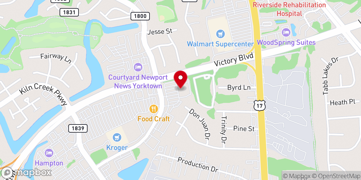 Map showing location of Coastal Church - Yorktown
