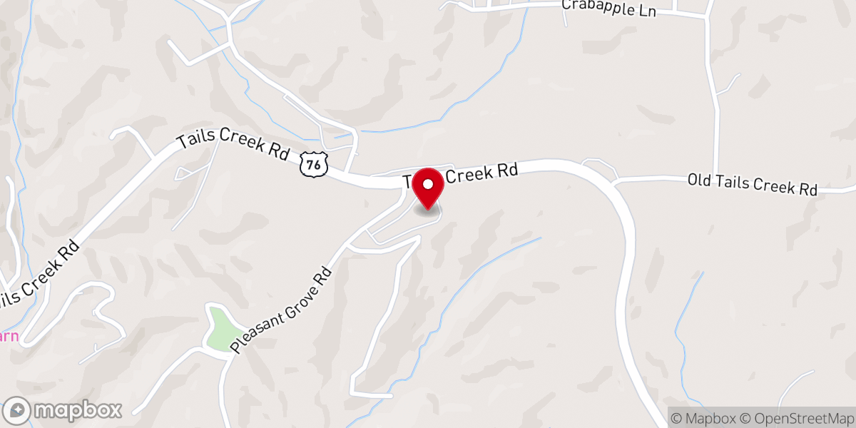 Map showing location of Pleasant Grove Baptist Church