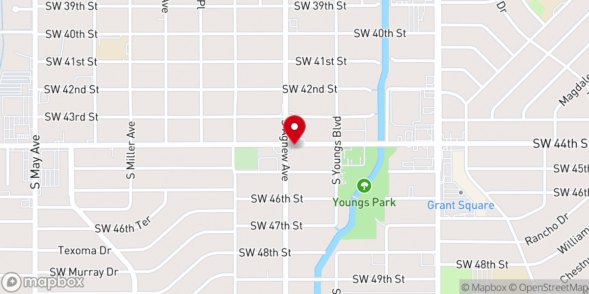 Map showing location of Grace Freewill Baptist Church