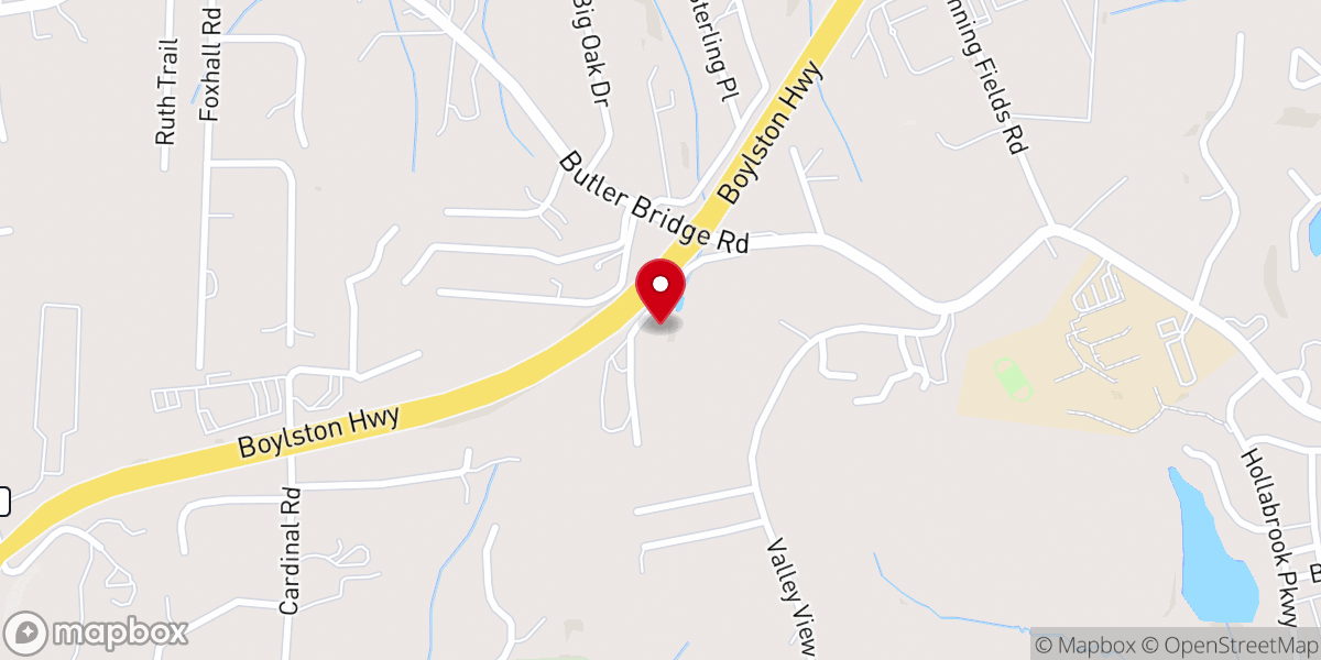 Map showing location of Blue Ridge Christian Church