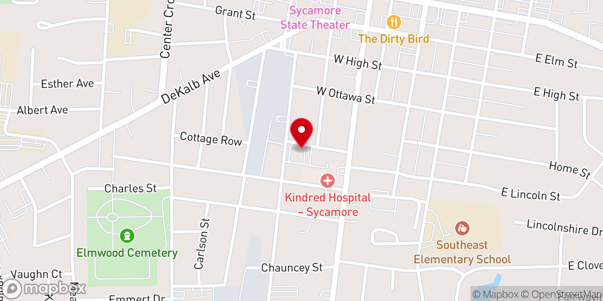 Map showing location of St. Mary Catholic Parish Activity Center