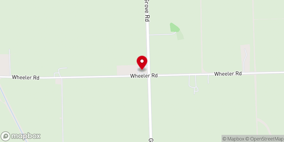 Map showing location of Au Sable Grove Presbyterian Church
