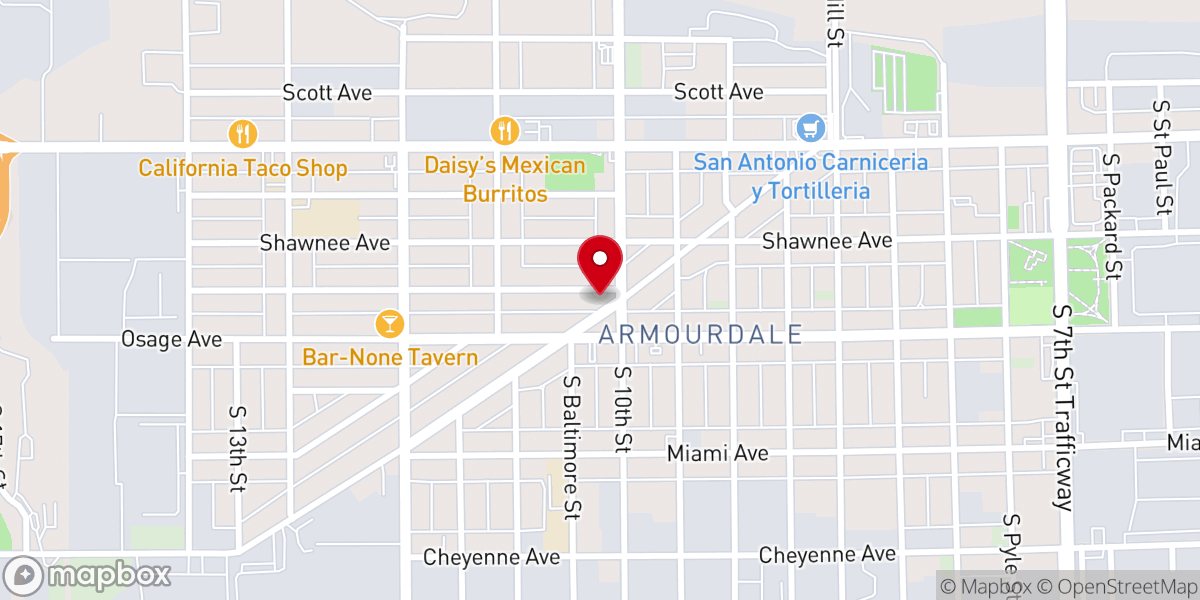 Map showing location of First Christian Church