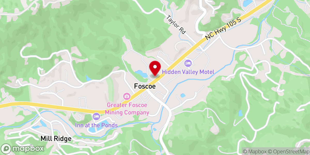 Map showing location of Foscoe Christian Church