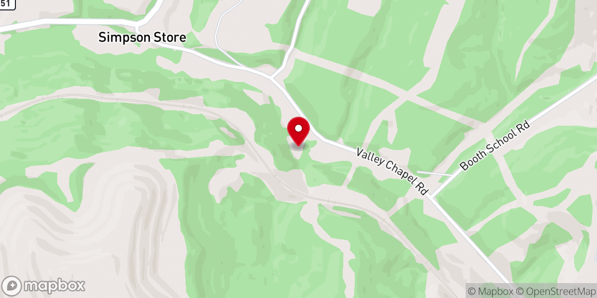 Map showing location of Union Valley Methodist Church