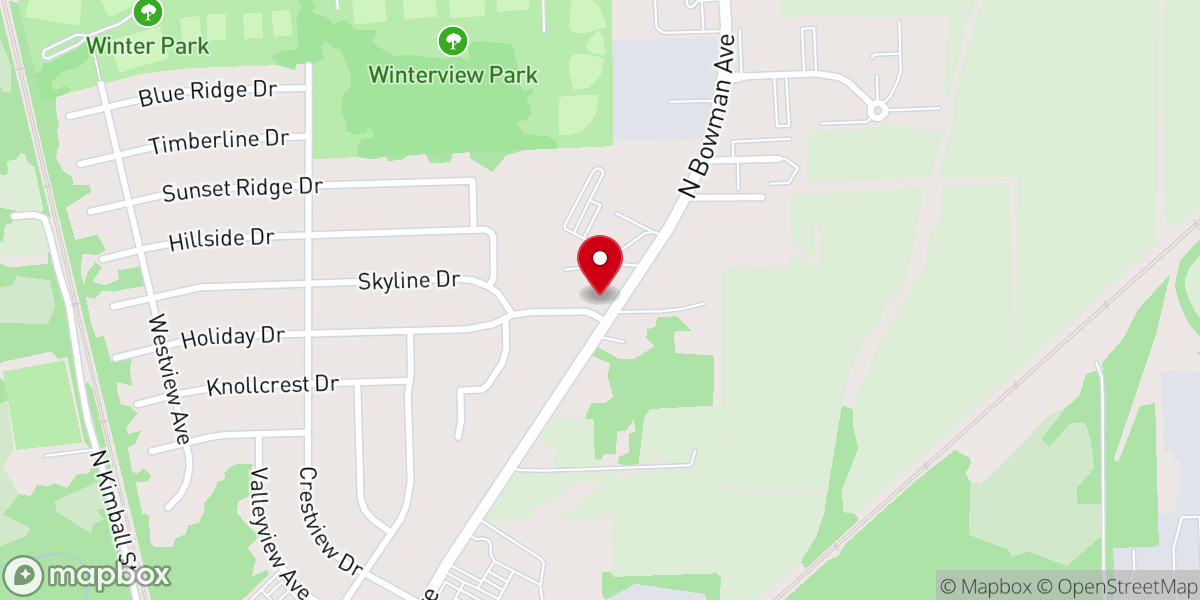 Map showing location of Family Church at Holiday Hills