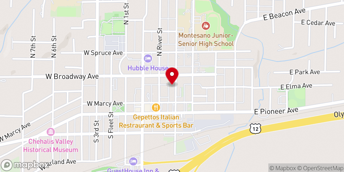 Map showing location of Assembly of God Church
