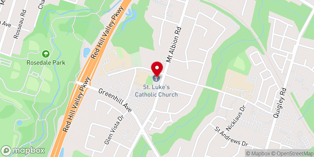 Map showing location of St. Luke's Roman Catholic Parish