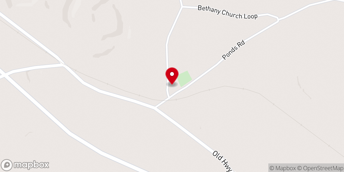 Map showing location of Bethany Baptist Church