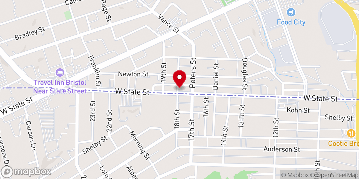 Map showing location of State Street Church of Christ