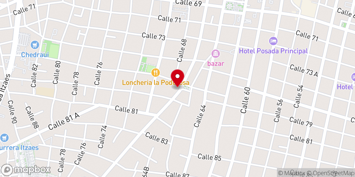 Map showing location of La Ermita Suites in Merida Centro - Historic Church Front!
