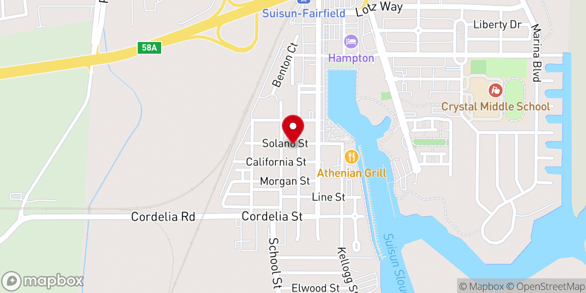 Map showing location of Suisun Fairfield Congregational Church - Food Distribution Center