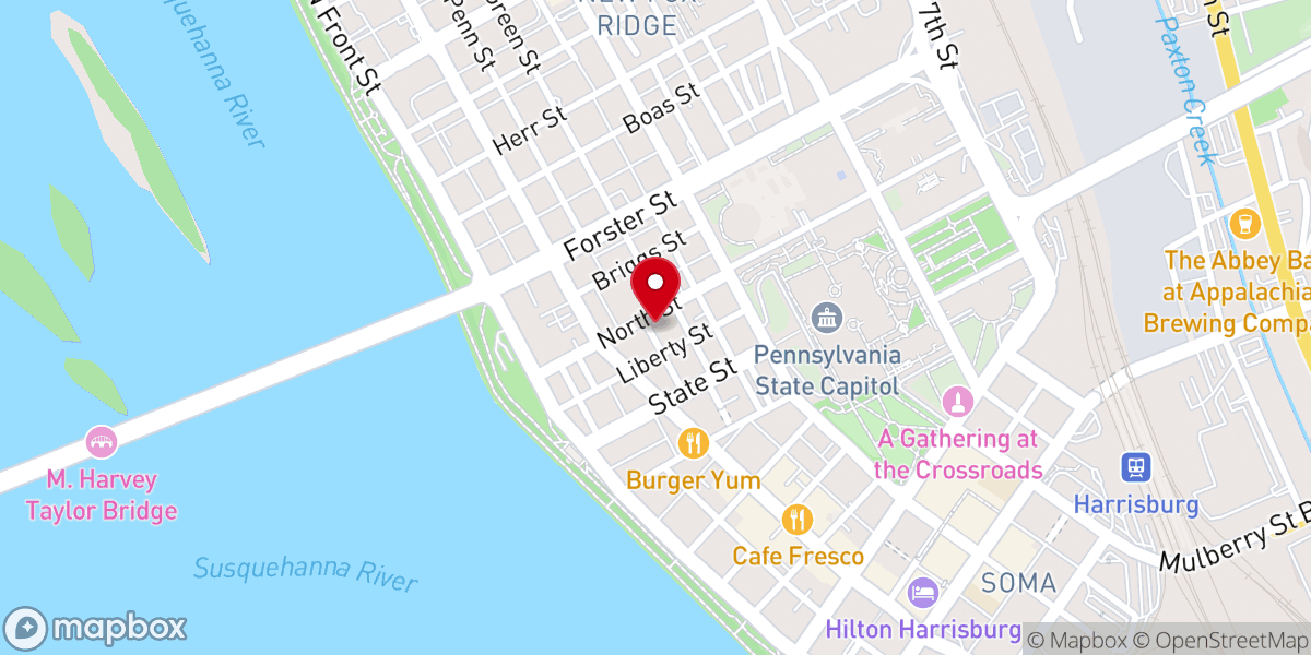Map showing location of Penna Catholic Conference