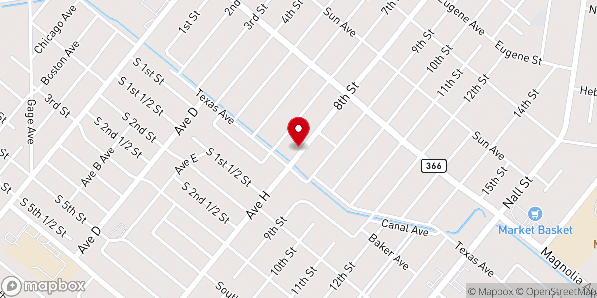 Map showing location of Lamplighter Baptist Church