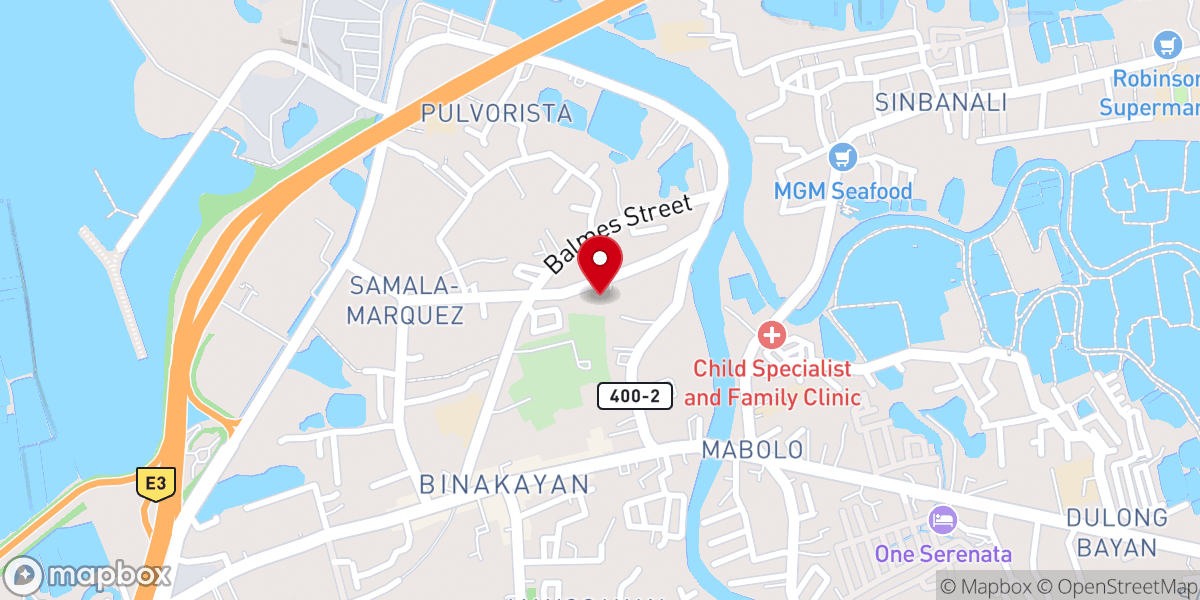 Map showing location of Diocesan Shrine and Parish of Our Lady of Fatima - Binakayan