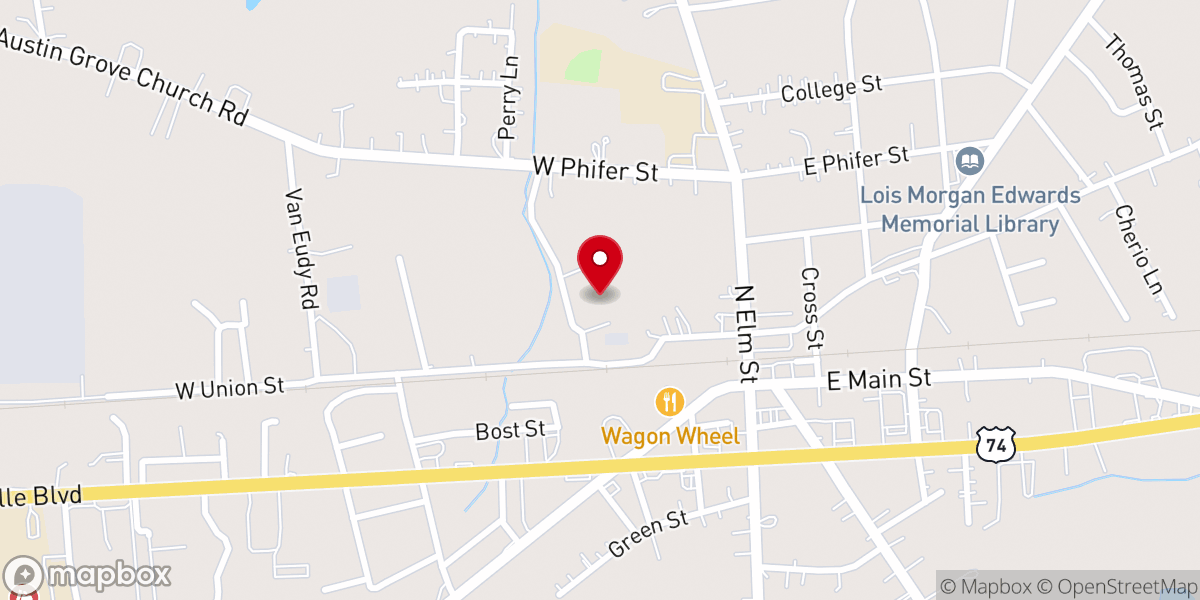 Map showing location of Autumn Care of Marshville