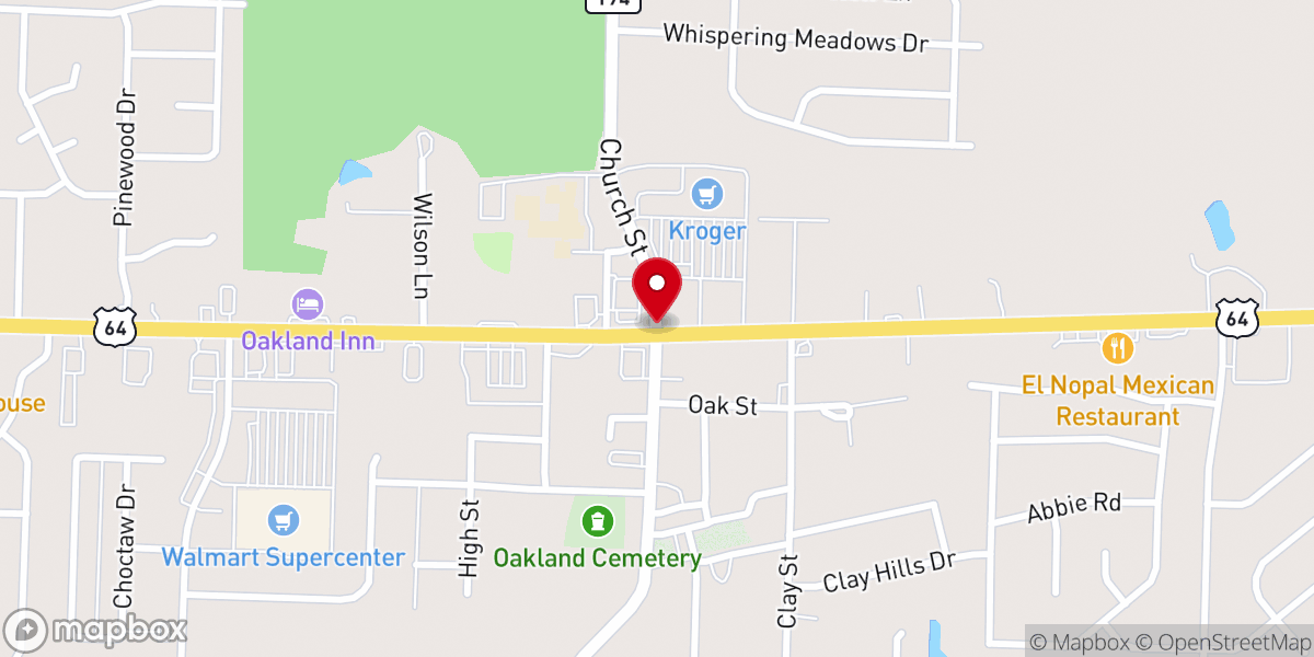 Map showing location of Harvest Church Fayette