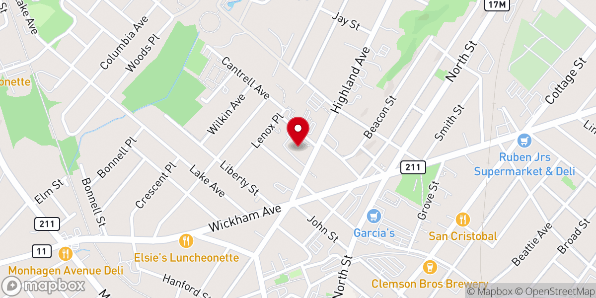 Map showing location of Temple Sinai
