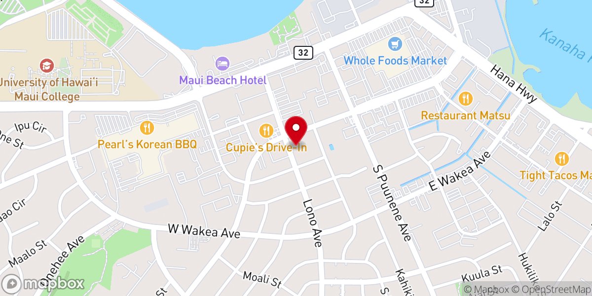 Map showing location of Kahului Union Church