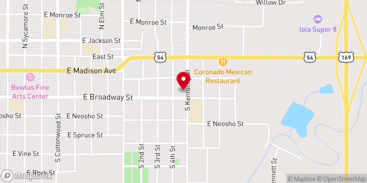 Map showing location of Trinity United Methodist Church