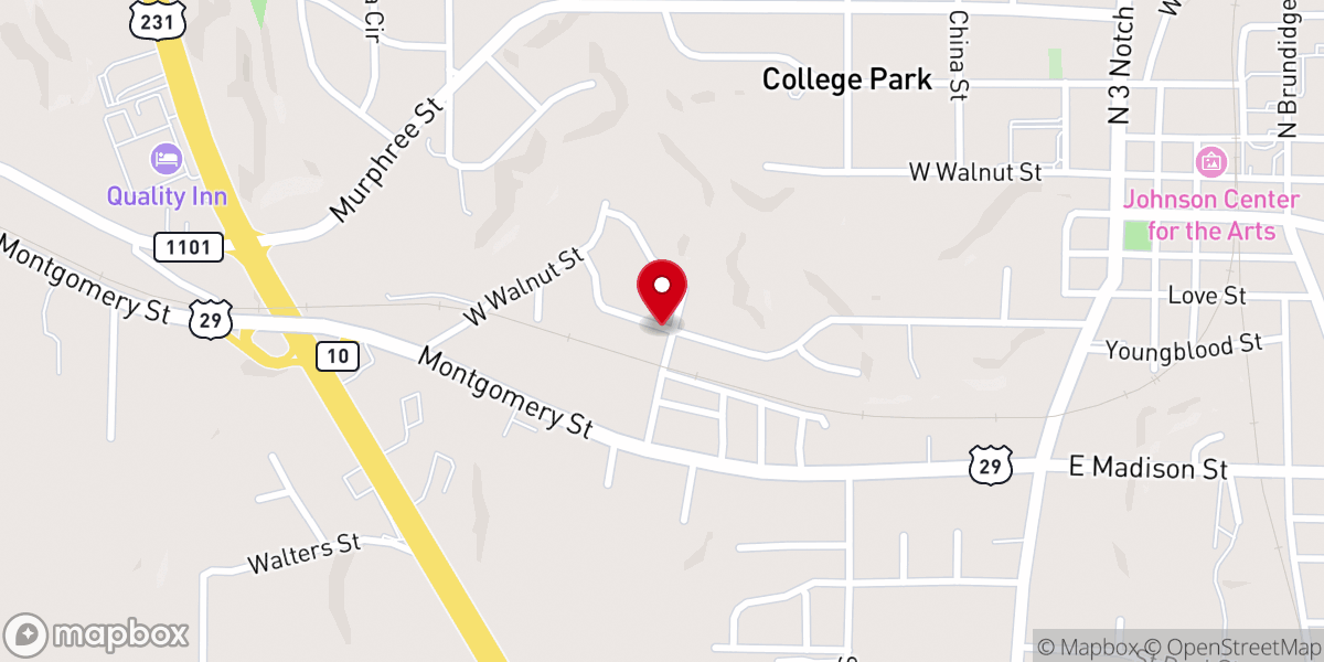 Map showing location of Lily Baptist church