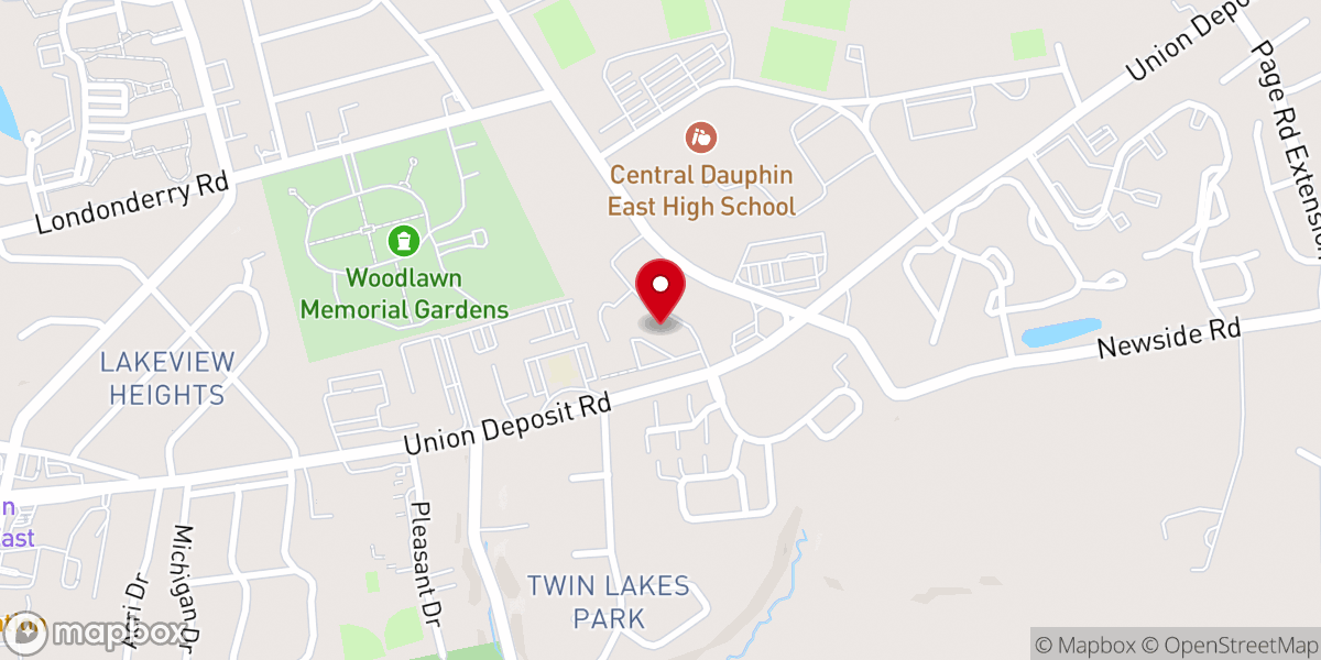 Map showing location of Roman Catholic Diocese of Harrisburg