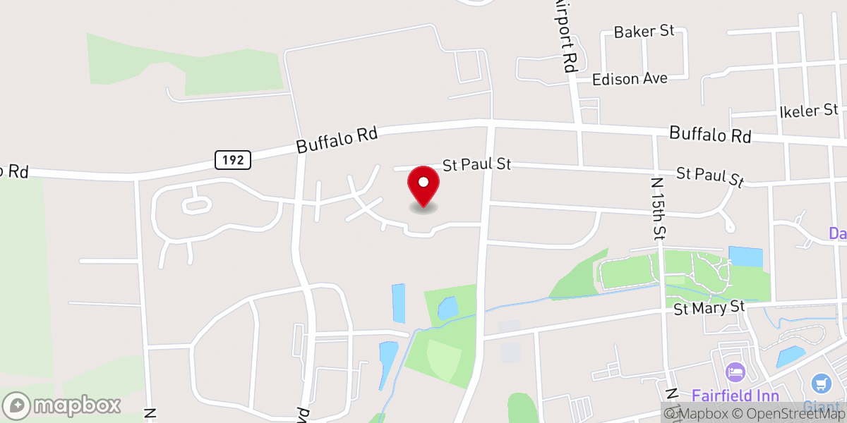 Map showing location of EverTrue Buffalo Valley Lutheran Village