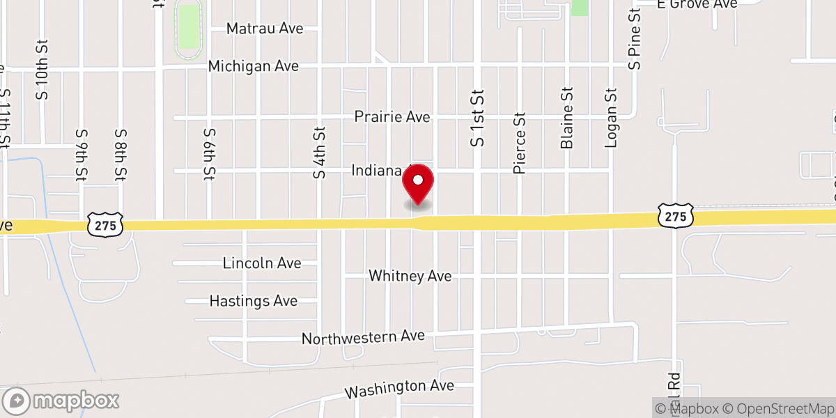 Map showing location of Mt Olive Lutheran Church