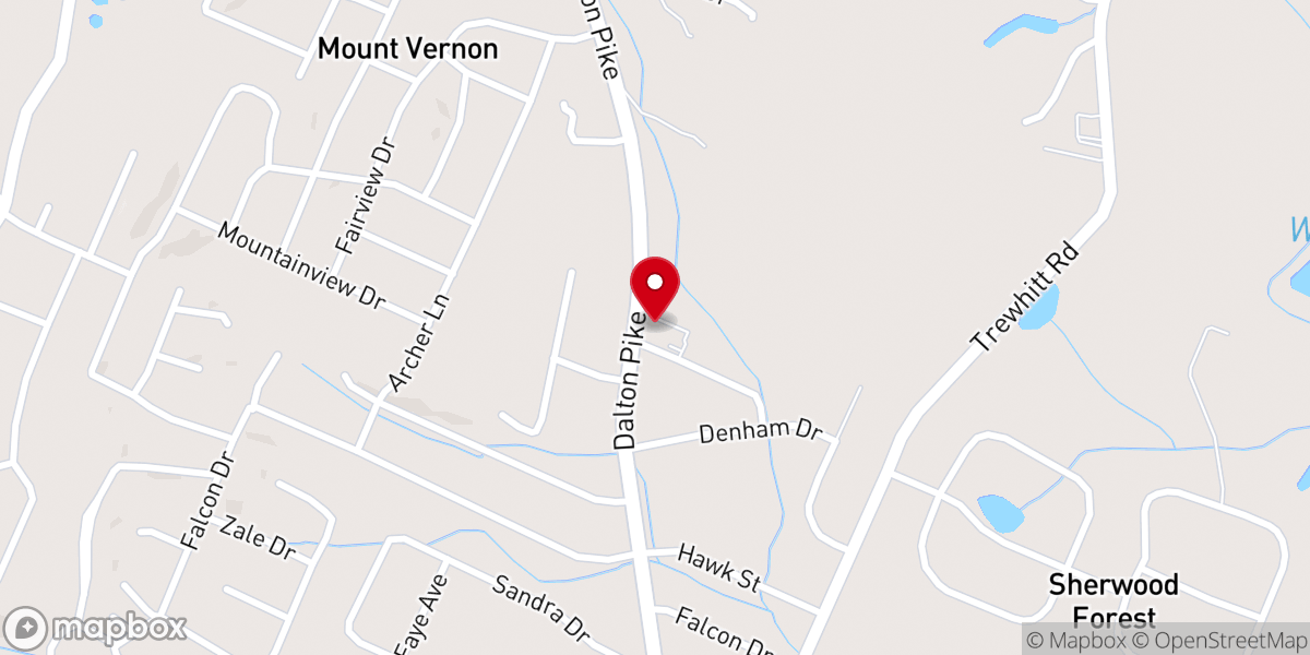 Map showing location of Dalton Pike Baptist Church