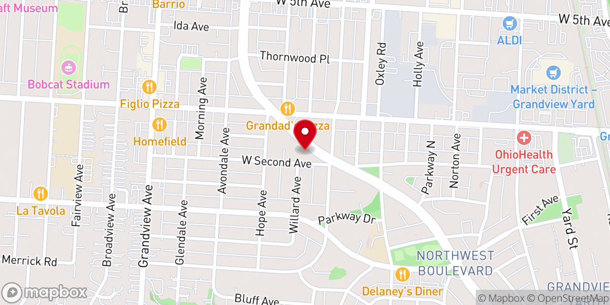 Map showing location of Boulevard Presbyterian Church