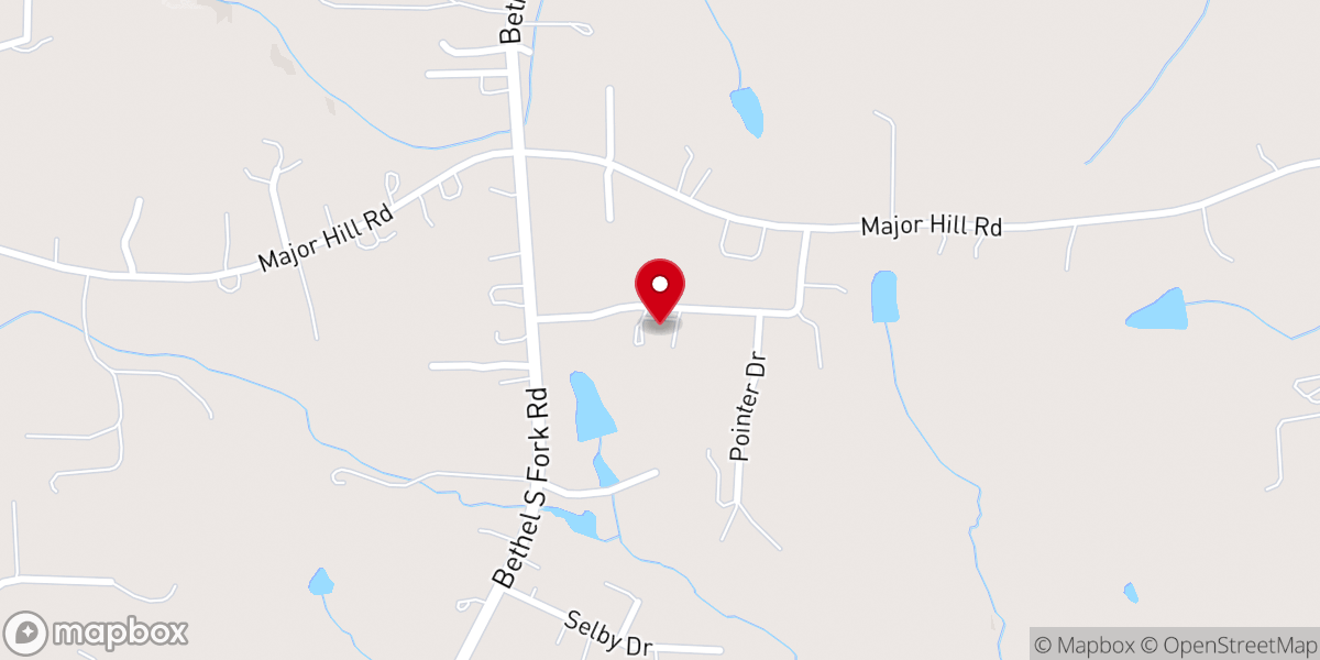 Map showing location of Burnett's Chapel Christian Church