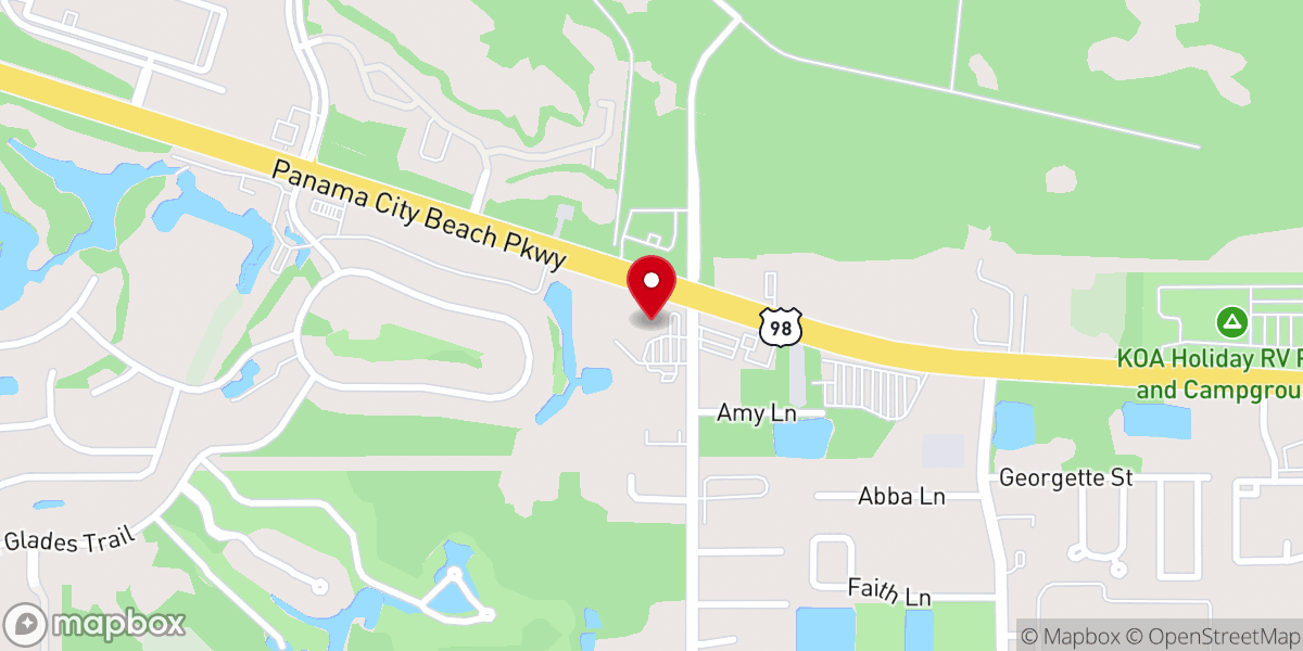Map showing location of St. Bernadette Catholic Church