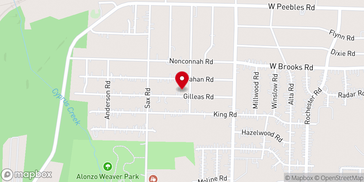 Map showing location of New Gilfield Baptist Church