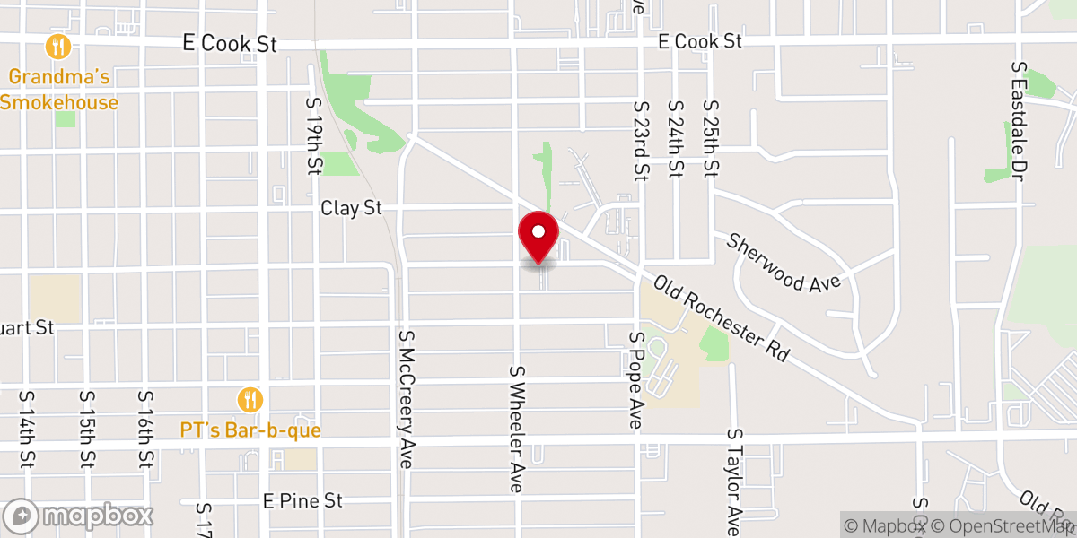 Map showing location of Calvary Baptist Church