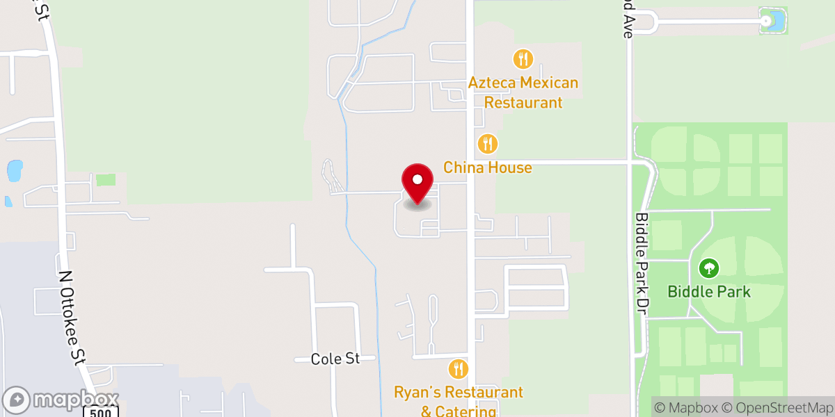 Map showing location of St Caspar Parish Life Center